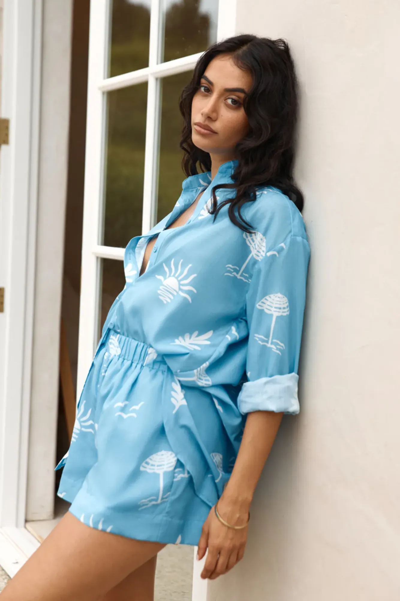 Shirts|Cropped>Hello Molly Surfers Paradise Shirt Blue