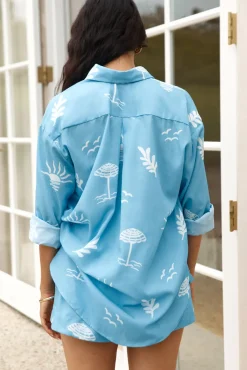 Shirts|Cropped>Hello Molly Surfers Paradise Shirt Blue