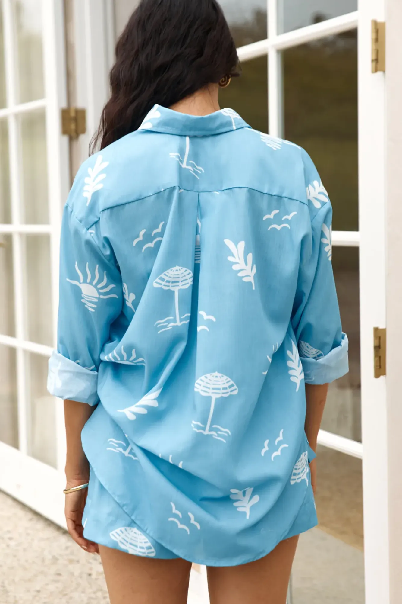 Shirts|Cropped>Hello Molly Surfers Paradise Shirt Blue