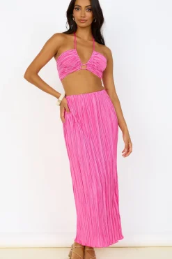 Skirt And Top Sets>Hello Molly Surrender Yourself Maxi Skirt Pink
