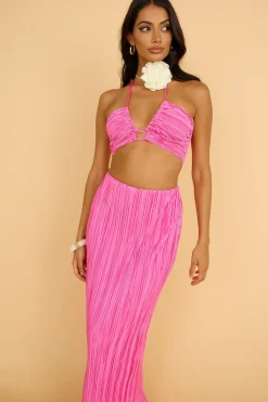 Skirt And Top Sets>Hello Molly Surrender Yourself Maxi Skirt Pink