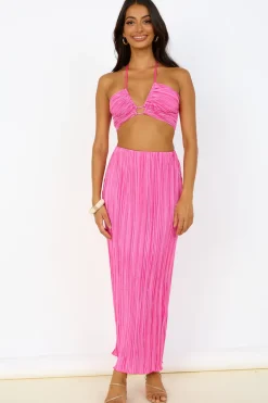 Skirt And Top Sets>Hello Molly Surrender Yourself Maxi Skirt Pink