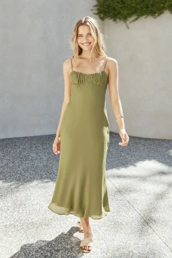 Cocktail Dresses|Vacation Dresses>Hello Molly Swaying Branches Maxi Dress Green