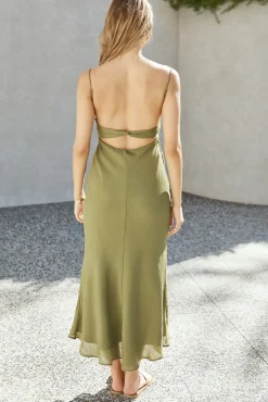 Cocktail Dresses|Vacation Dresses>Hello Molly Swaying Branches Maxi Dress Green