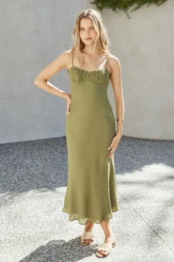 Cocktail Dresses|Vacation Dresses>Hello Molly Swaying Branches Maxi Dress Green
