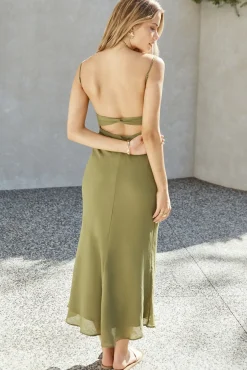 Cocktail Dresses|Vacation Dresses>Hello Molly Swaying Branches Maxi Dress Green