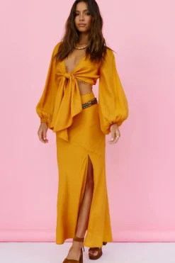 Skirts|Skirt And Top Sets>Hello Molly Sweet Aurelia Maxi Skirt Orange