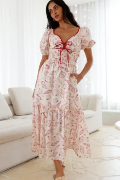 Vacation Dresses|Bump Friendly>SOFIE THE LABEL Sweet Awakening Maxi Dress Red