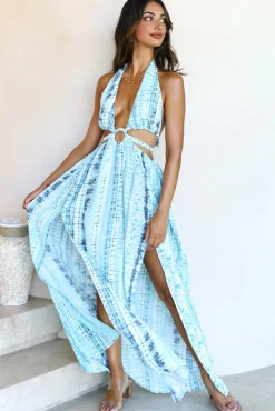 Spring Break Dresses|Bump Friendly>Hello Molly Sweet Azure Maxi Dress Blue