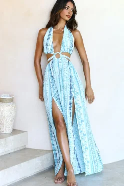 Spring Break Dresses|Bump Friendly>Hello Molly Sweet Azure Maxi Dress Blue
