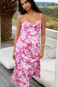 Vacation Dresses|Brunch Dresses>Hello Molly Sweetest Desire Maxi Dress Pink