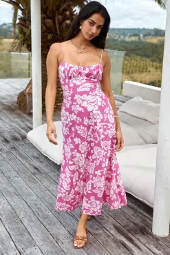 Vacation Dresses|Brunch Dresses>Hello Molly Sweetest Desire Maxi Dress Pink