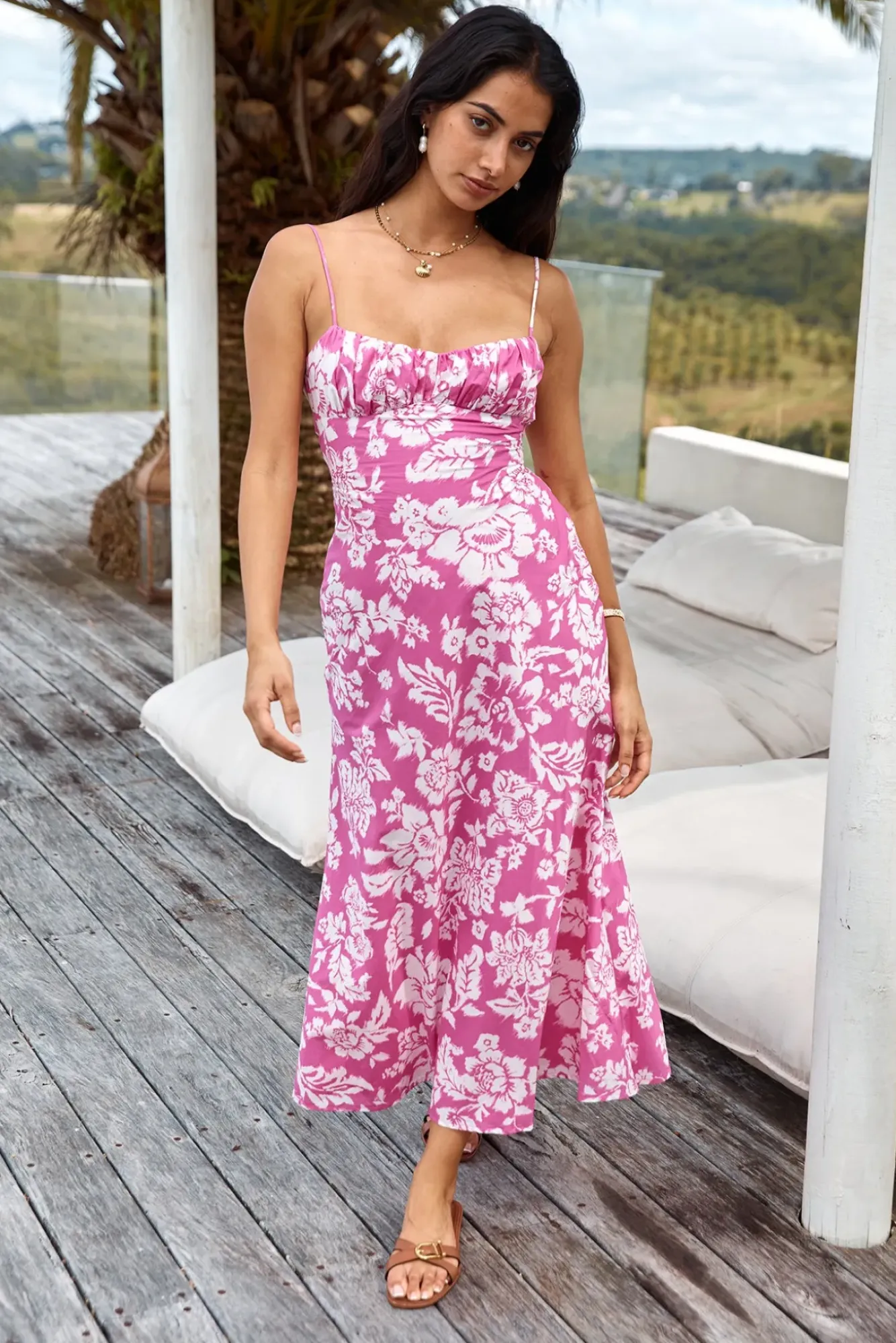 Vacation Dresses|Brunch Dresses>Hello Molly Sweetest Desire Maxi Dress Pink