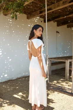 Vacation Dresses|Spring Break Dresses>Hello Molly Sweetest Dreams Linen Maxi Dress White