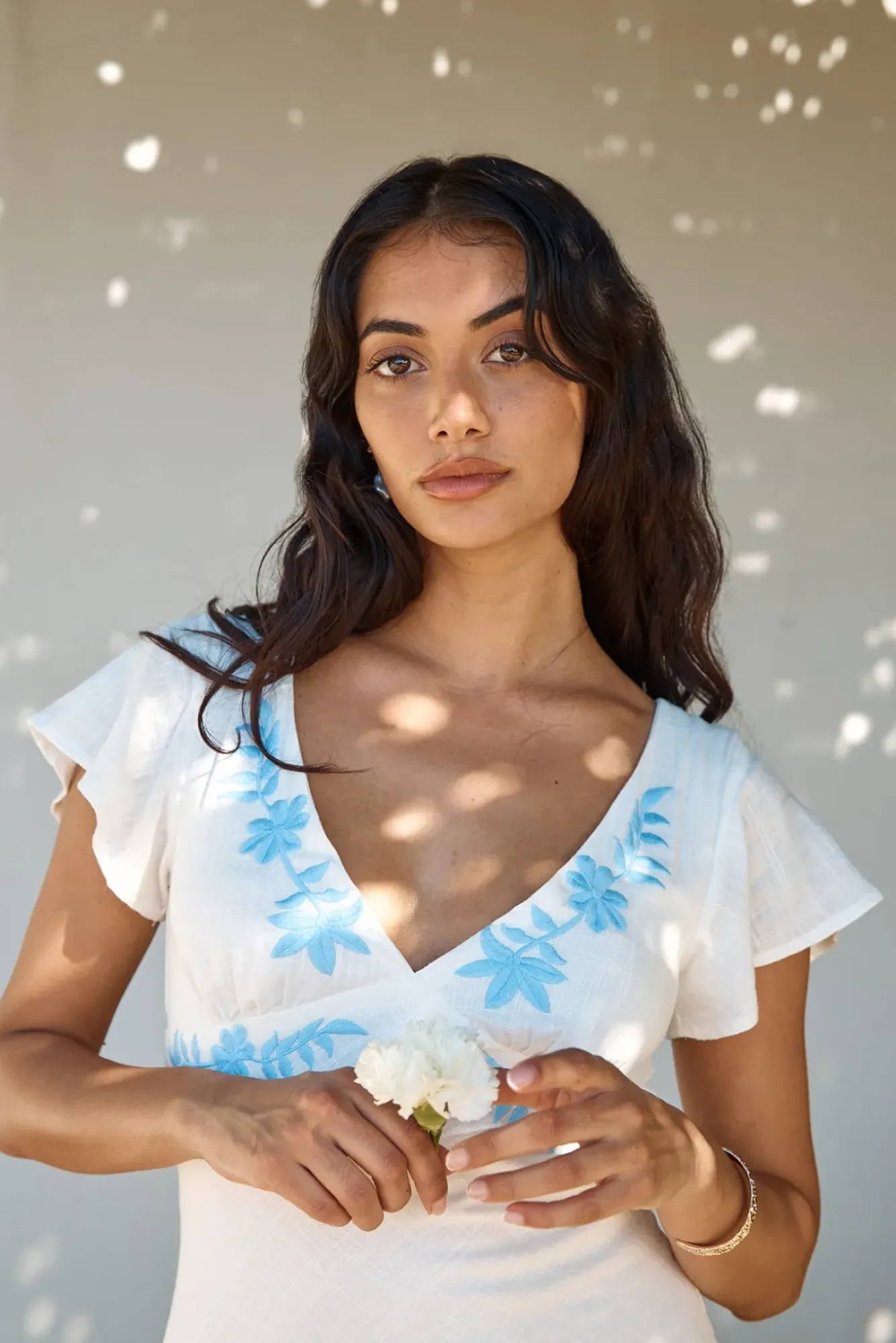 Vacation Dresses|Spring Break Dresses>Hello Molly Sweetest Dreams Linen Maxi Dress White