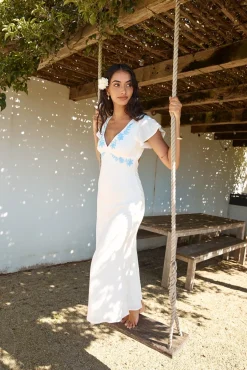 Vacation Dresses|Spring Break Dresses>Hello Molly Sweetest Dreams Linen Maxi Dress White