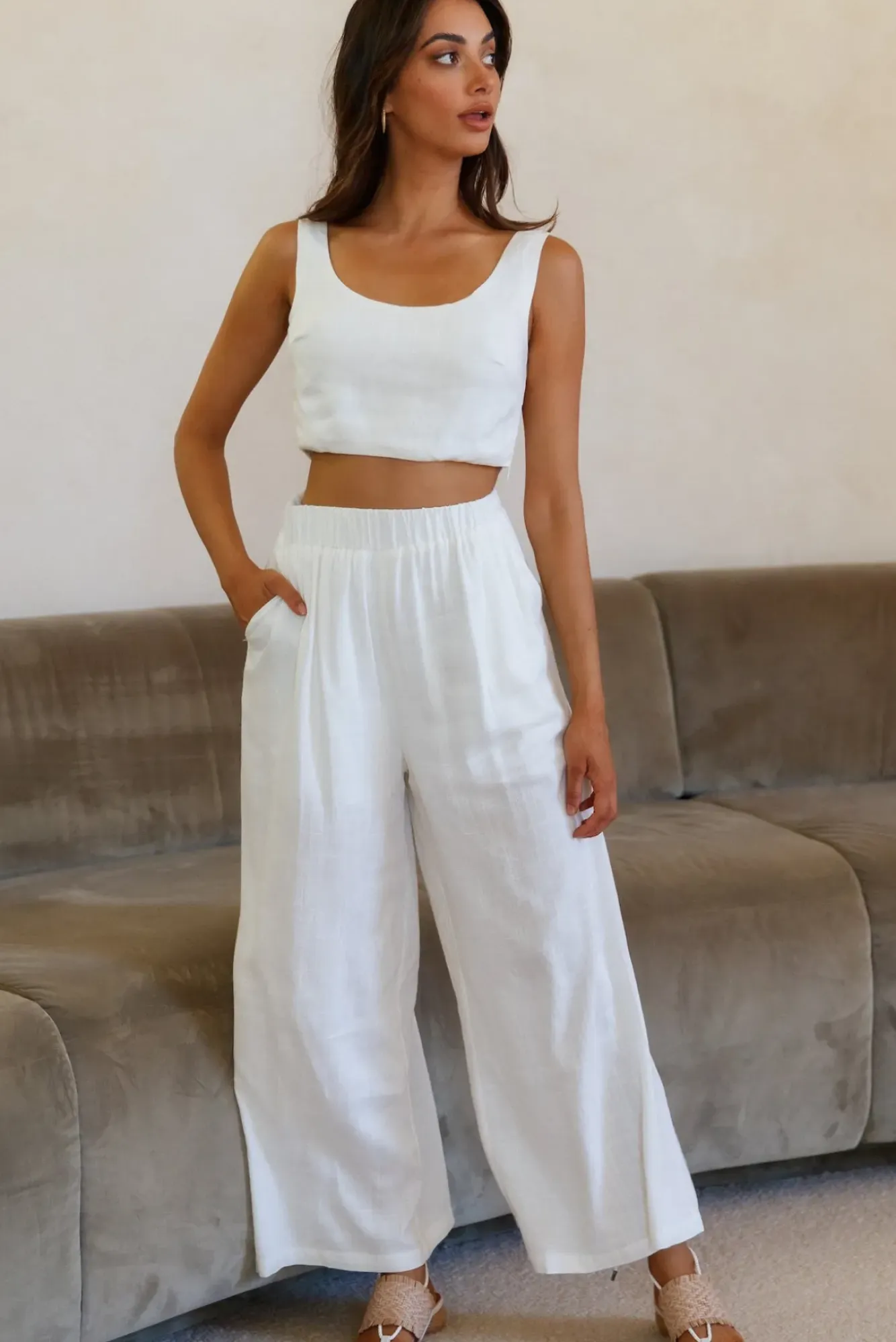 Pants>Hello Molly Sweet Horizon Pants White