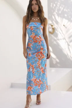 Spring Break Dresses|Brunch Dresses>Hello Molly Sweet Moments Maxi Dress Blue