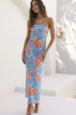 Spring Break Dresses|Brunch Dresses>Hello Molly Sweet Moments Maxi Dress Blue
