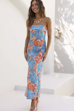 Spring Break Dresses|Brunch Dresses>Hello Molly Sweet Moments Maxi Dress Blue
