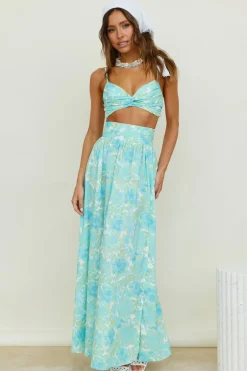 Cropped>Hello Molly Sweet Morning Dew Crop Top Blue