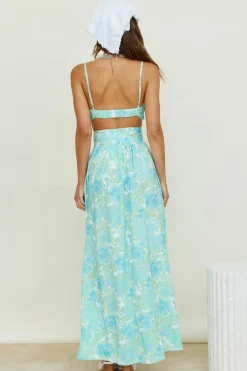 Skirts|Skirt And Top Sets>Hello Molly Sweet Morning Dew Maxi Skirt Blue