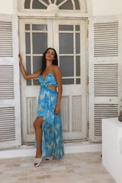 Cocktail Dresses|Vacation Dresses>Hello Molly Sweet Music Maxi Dress Blue