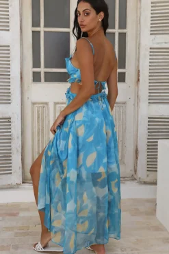 Cocktail Dresses|Vacation Dresses>Hello Molly Sweet Music Maxi Dress Blue