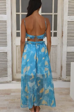 Cocktail Dresses|Vacation Dresses>Hello Molly Sweet Music Maxi Dress Blue