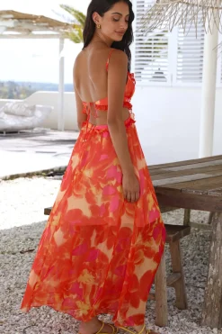 Cocktail Dresses|Vacation Dresses>Hello Molly Sweet Music Maxi Dress Orange