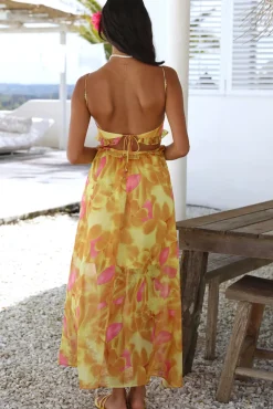 Cocktail Dresses|Vacation Dresses>Hello Molly Sweet Music Maxi Dress Yellow