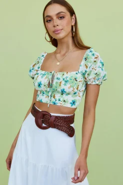 Cropped>Hello Molly Sweetpea Crop Top Green