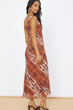 Vacation Dresses|Multipattern Dresses>Hello Molly Sweet Reflections Maxi Dress Brown