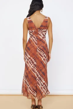 Vacation Dresses|Multipattern Dresses>Hello Molly Sweet Reflections Maxi Dress Brown