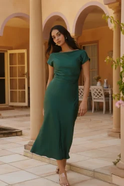 Cocktail Dresses|Bridesmaid Dresses>Hello Molly Sweet Serenity Midi Dress Green