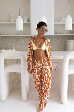 Two-Piece Pants Set>Hello Molly Sweet Sunbeam Set Rust