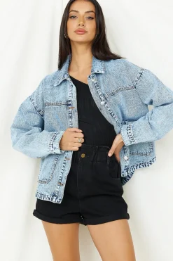 Jackets>Hello Molly Sweet Victory Denim Jacket Blue