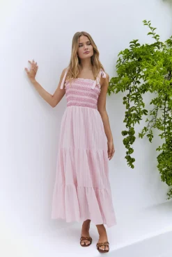 Wedding Guest Dresses|Cocktail Dresses>Hello Molly Sweet Whispers Maxi Dress Pink