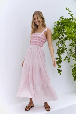 Wedding Guest Dresses|Cocktail Dresses>Hello Molly Sweet Whispers Maxi Dress Pink