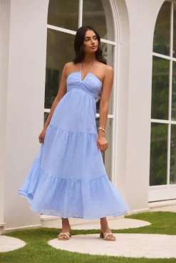 Vacation Dresses|Brunch Dresses>Hello Molly Swift You Away Maxi Dress Blue