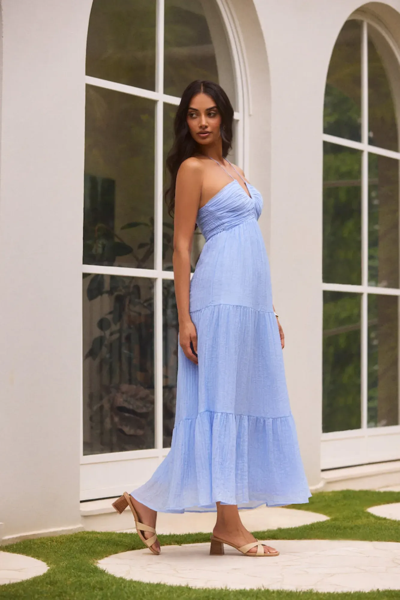 Vacation Dresses|Brunch Dresses>Hello Molly Swift You Away Maxi Dress Blue