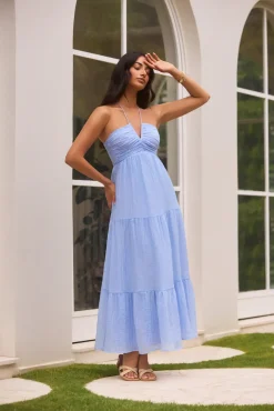 Vacation Dresses|Brunch Dresses>Hello Molly Swift You Away Maxi Dress Blue