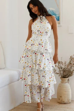 Cocktail Dresses|Brunch Dresses>Hello Molly Symphony Sounds Halter Maxi Dress Multi