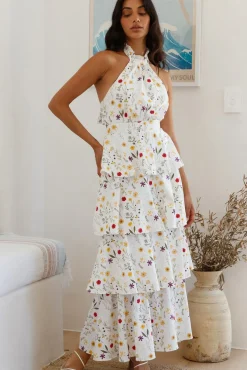 Cocktail Dresses|Brunch Dresses>Hello Molly Symphony Sounds Halter Maxi Dress Multi