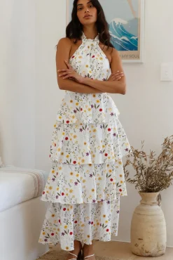 Cocktail Dresses|Brunch Dresses>Hello Molly Symphony Sounds Halter Maxi Dress Multi