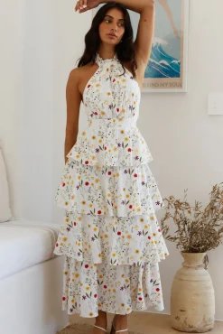 Cocktail Dresses|Brunch Dresses>Hello Molly Symphony Sounds Halter Maxi Dress Multi
