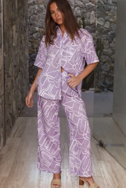 Pants>Hello Molly Table For One Pants Purple