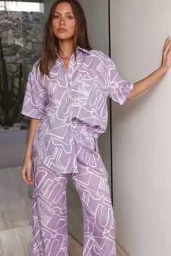 Shirts|Cropped>Hello Molly Table For One Shirt Purple