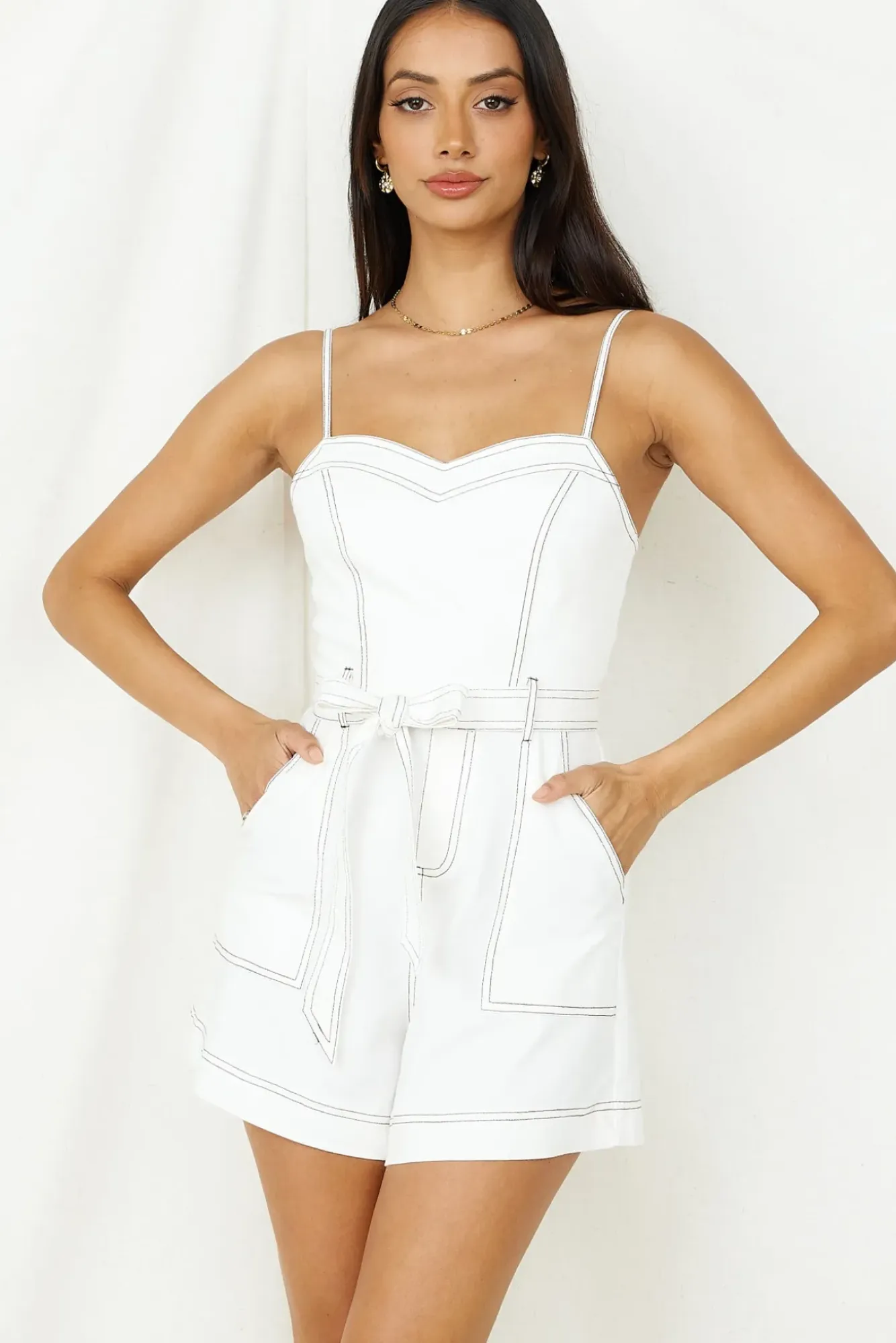 Rompers>Hello Molly Take a Glimpse Romper White