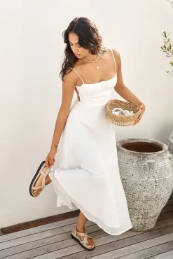 Vacation Dresses|Brunch Dresses>Hello Molly Take Her Dancing Maxi Dress White
